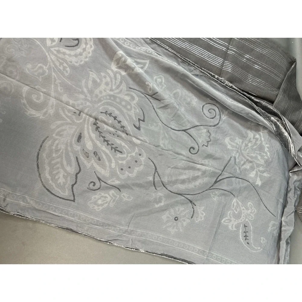Lot of 4 Women's Fashion‎ Scarves Wraps Assorted Lightweight Fringe Sheer Gray